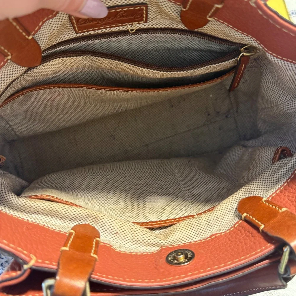 RARE Dooney Bourke Satchel Handbag Pebble Grain Leather Brenna Saddle Purse Bag